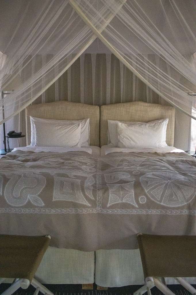 Bedroom at the Mushara Outpost 2 2-week Namibia itinerary