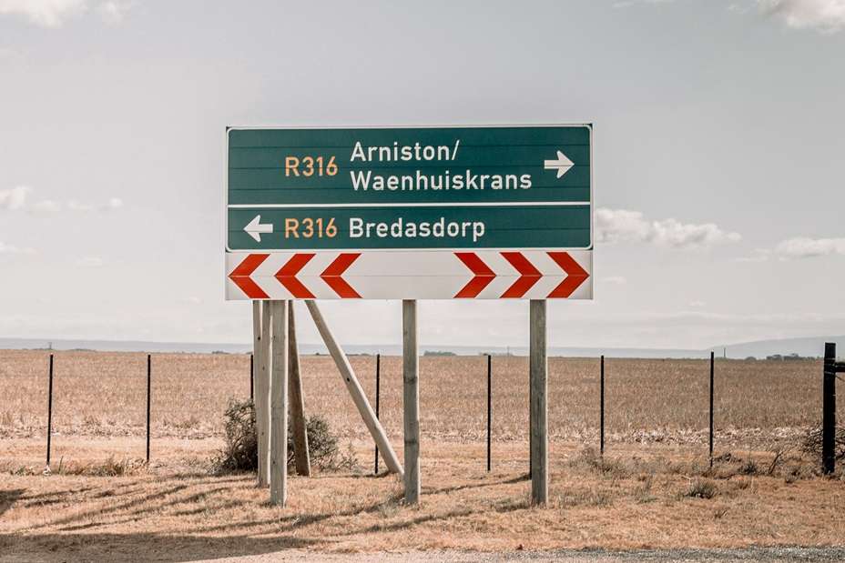 Cape Agulhas Streetsign Sign on the road to Cape Agulhas