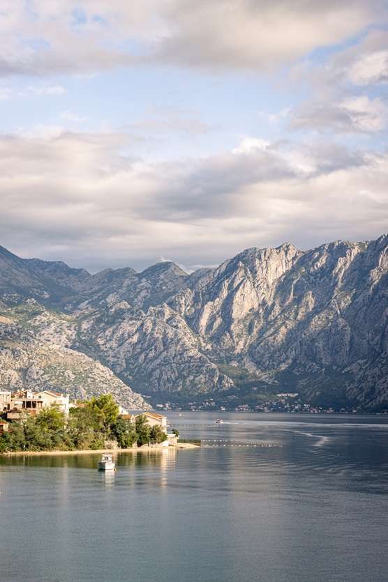 Bay surrounded by steep mountains
