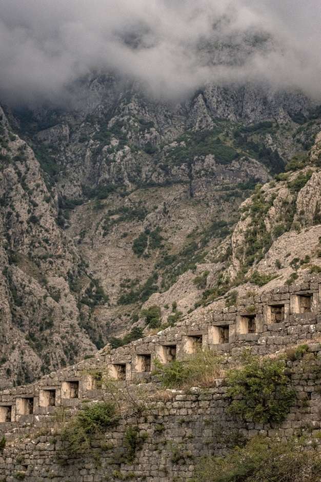 City wall and mountains