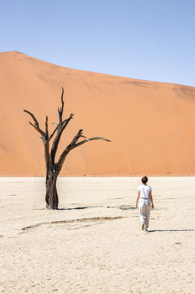 Walking on Sossusvlei in Namibia 2 2-week Namibia itinerary