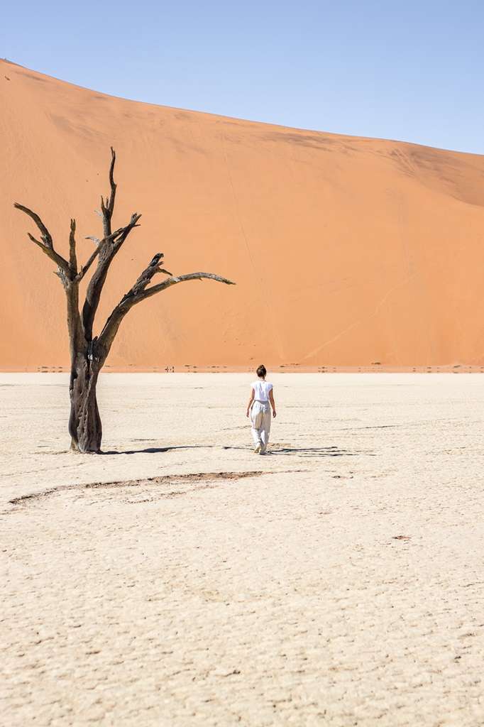 Walking on Sossusvlei in Namibia 3 2-week Namibia itinerary